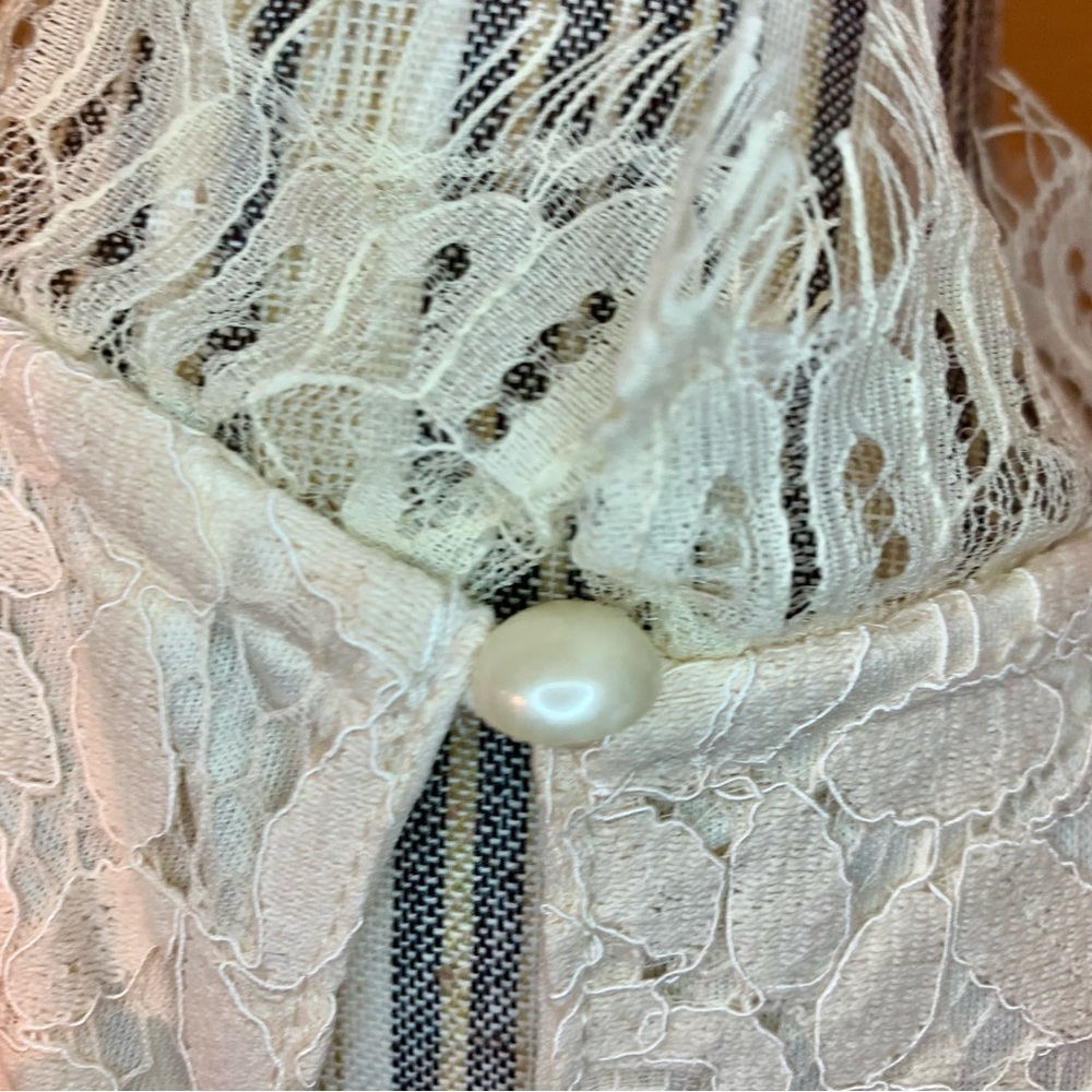 NEW Boho Lace Top Small Ivory / Cream Sleeveless Shirt w/Lace Layer Classy - Picture 10 of 16